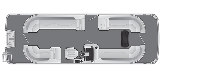 Overhead view of the layout on a Bennington 22 L Fastback (22 LFBC).