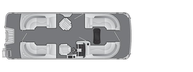 Overhead view of the layout on a Bennington 22 L Fastback (22 LFB).