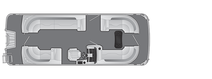 Overhead view of the layout on a Bennington 23 L Fastback (23 LFBC).