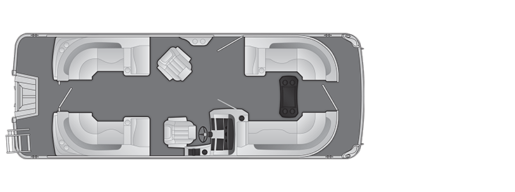 Overhead view of the layout on a Bennington 23 L Fastback (23 LFB).