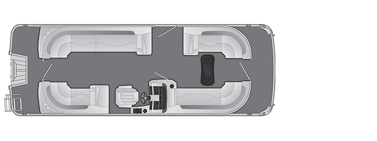 Overhead view of the layout on a Bennington 23 L Fastback (23 LFBC).