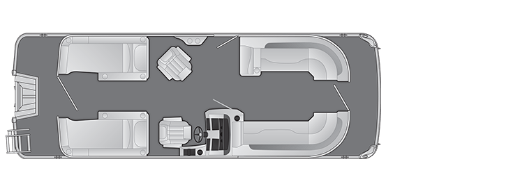 Overhead view of the layout on a Bennington 24 L Stern Lounge (24 LCW).