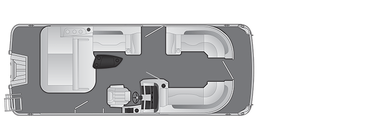 Overhead view of the layout on a Bennington 22 L Swingback (22 LSB).