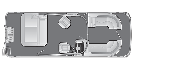 Overhead view of the layout on a Bennington 23 L Swingback with Arch (23 LSBA).