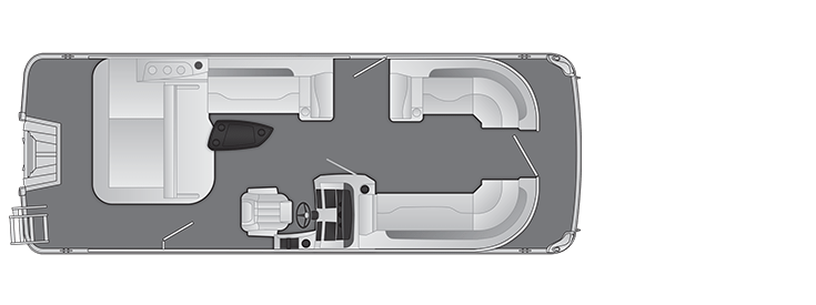 Overhead view of the layout on a Bennington 23 L Swingback (23 LSB).