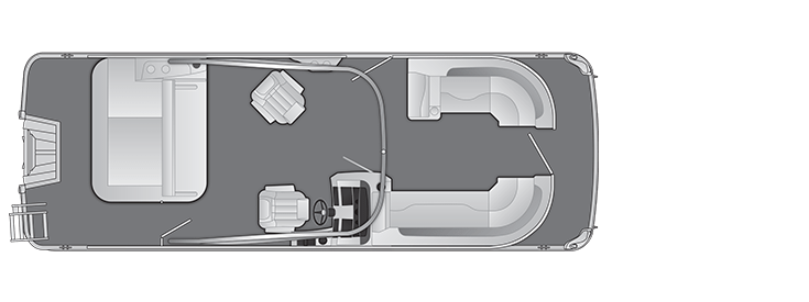 Overhead view of the layout on a Bennington 24 L Swingback with Arch (24 LSBA).