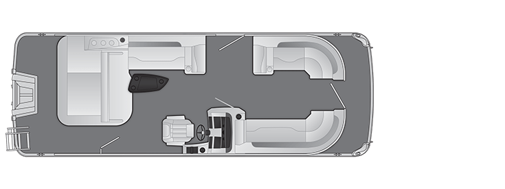 Overhead view of the layout on a Bennington 24 L Swingback (24 LSB).