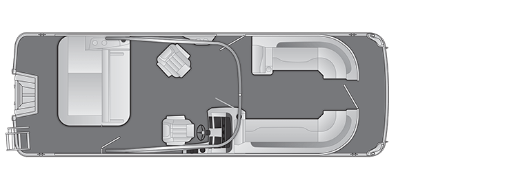 Overhead view of the layout on a Bennington 25 L Swingback with Arch (25 LSBA).