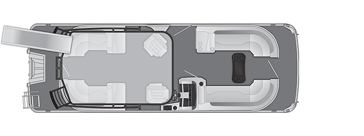 Overhead view of the layout on a Bennington 20 L Top Deck (20 LSRTD).