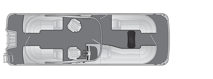 Overhead view of the layout on a Bennington 26 LXS Fastback with Arch (26 LXSFBA).