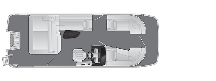 Overhead view of the layout on a Bennington 22 LXS Swingback (22 LXSSB).