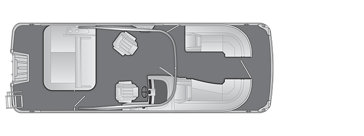 Overhead view of the layout on a Bennington 24 LXS Swingback with Arch (24 LXSSBA).