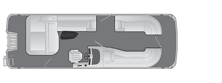 Overhead view of the layout on a Bennington 26 LXS Swingback (26 LXSSB).