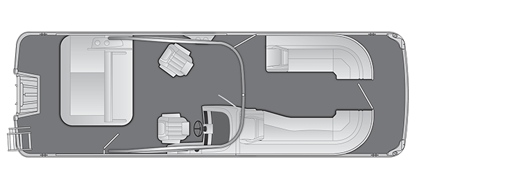 Overhead view of the layout on a Bennington 26 LXS Swingback with Arch (26 LXSSBA).
