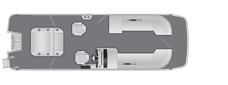 Overhead view of the layout on a Bennington 26 M Center Swingback (26 MCSB).