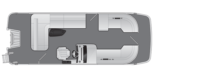 Overhead view of the layout on a Bennington 21 M L-Bench (21 ML).