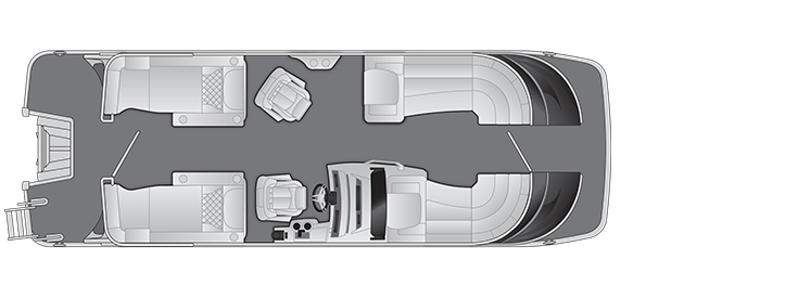 Overhead view of the layout on a Bennington 23 Q Stern Lounge (23 QCW).