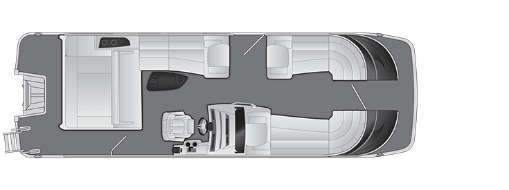Overhead view of the layout on a Bennington 25 Q Swingback (25 QSB).