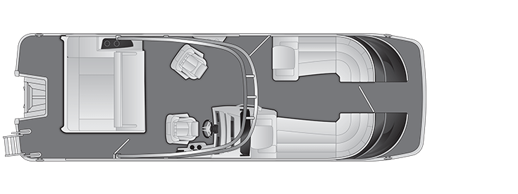 Overhead view of the layout on a Bennington 25 Q Swingback with Arch (25 QSBA).