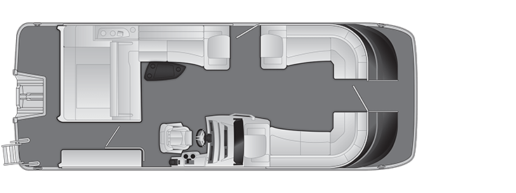 Overhead view of the layout on a Bennington 25 Q Swingback (25 QSBX1).