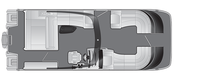 Overhead view of the layout on a Bennington 27 Q Swingback with arch (27 QSBAX2).