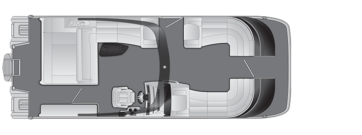 Overhead view of the layout on a Bennington 27 QX Swingback with Arch (27 QXSBAX2).