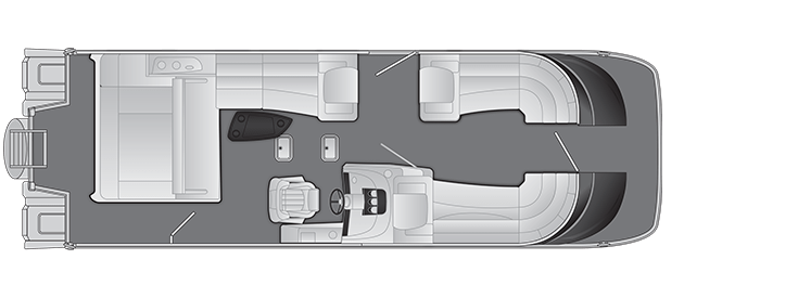 Overhead view of the layout on a Bennington 27 QX Swingback (27 QXSBT2).