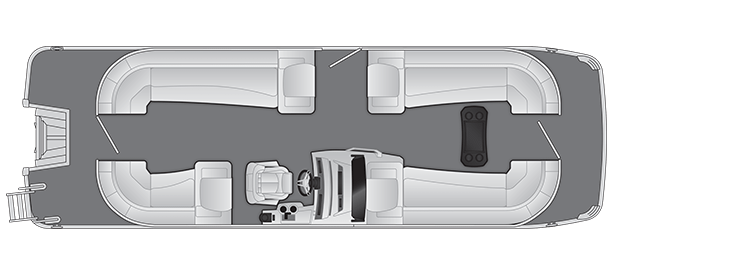 Overhead view of the layout on a Bennington 25 R Stern Radius - Quad Bench (25 RSRC).