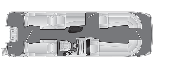 Overhead view of the layout on a Bennington 25 R Stern Lounge (25 RCW).