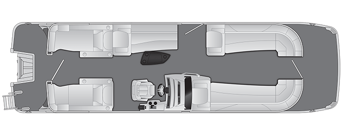 Overhead view of the layout on a Bennington 28 R Stern Lounge (28 RCW).