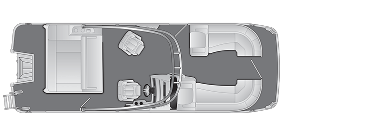Overhead view of the layout on a Bennington 23 R Swingback with Arch (23 RSBA).