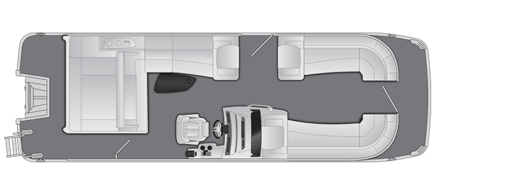 Overhead view of the layout on a Bennington 25 R Swingback (25 RSB).