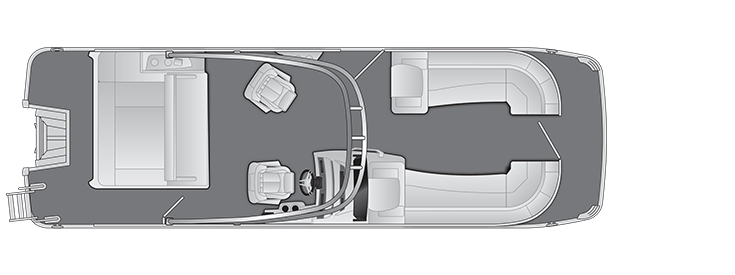 Overhead view of the layout on a Bennington 25 R Swingback with Arch (25 RSBA).