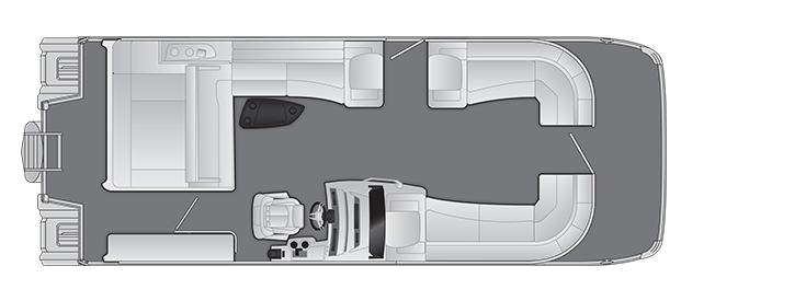 Overhead view of the layout on a Bennington 27 R Swingback (27 RSBX2).