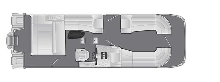 Overhead view of the layout on a Bennington 27 RX Swingback (27 RXSBT2).