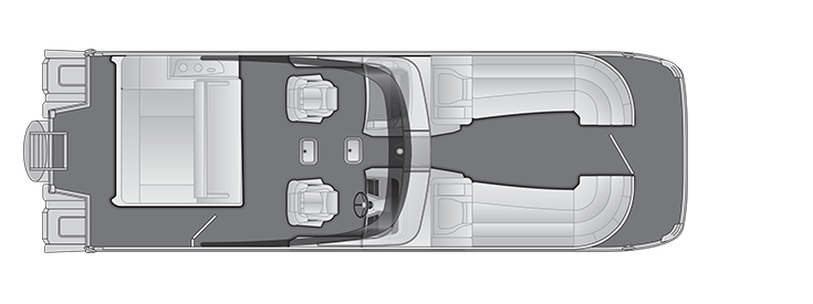 Overhead view of the layout on a Bennington 27 RX Swingback with Windshield & Arch (27 RXSBWAT2).