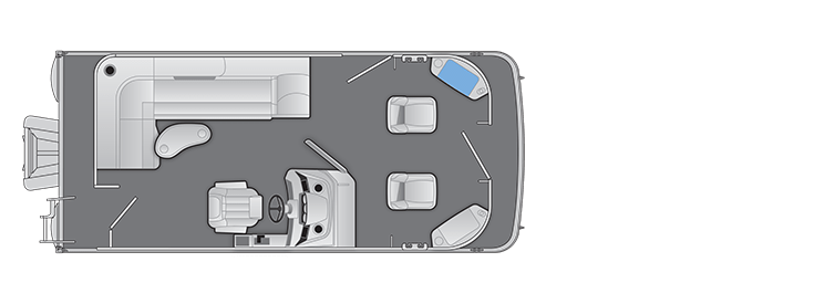 Overhead view of the layout on a Bennington 18 S Fish & Cruise (18 SS).