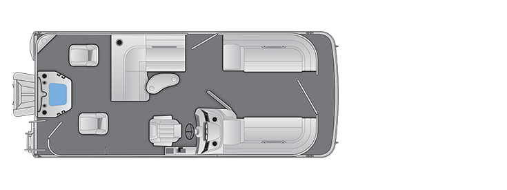 Overhead view of the layout on a Bennington 21 S Fish & Cruise (21 SS).