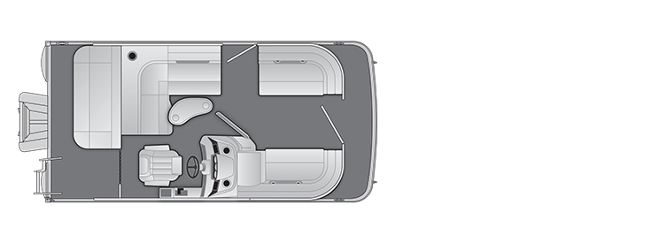 Overhead view of the layout on a Bennington 16 S J-Bench (16 SLJ).
