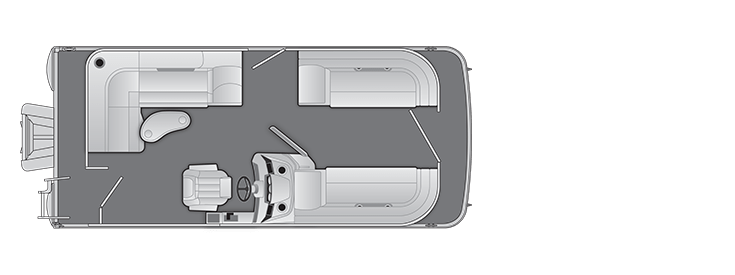 Overhead view of the layout on a Bennington 18 S L-Bench (18 SL).