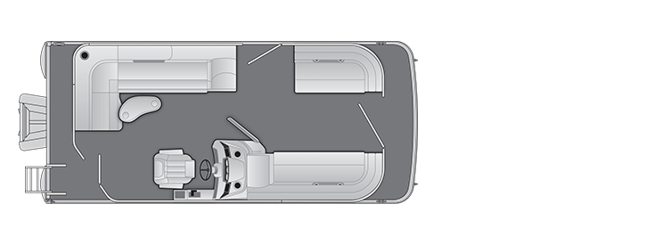 Overhead view of the layout on a Bennington 20 S L-Bench (20 SL).