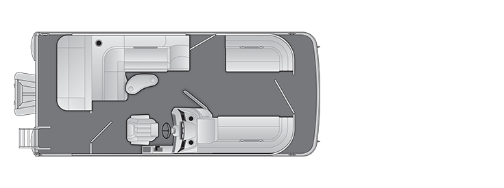 Overhead view of the layout on a Bennington 20 S J-Bench (20 SLJ).