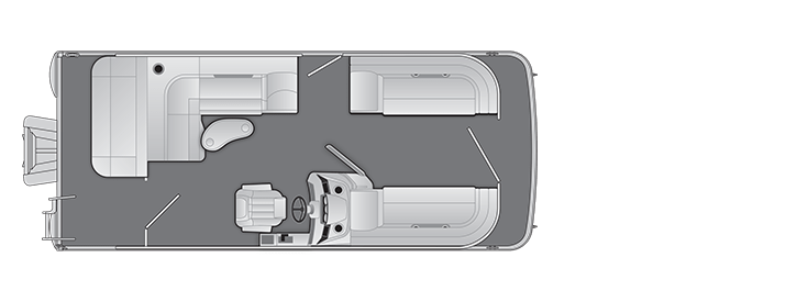 Overhead view of the layout on a Bennington 21 S J-Bench (21 SLJ).