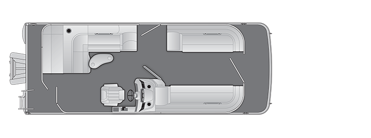 Overhead view of the layout on a Bennington 22 S J-Bench (22 SLJ).