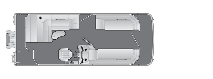Overhead view of the layout on a Bennington 21 S L-Bench (21 SL).