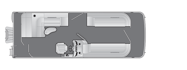 Overhead view of the layout on a Bennington 25 S L-Bench (25 SL).