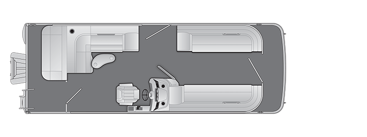 Overhead view of the layout on a Bennington 25 S J-Bench (25 SLJ).
