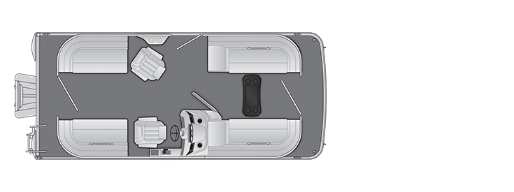 Overhead view of the layout on a Bennington 20 S Stern Radius - Quad Bench (20 SSR).