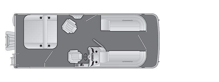 Overhead view of the layout on a Bennington 22 S Swingback (22 SSB).