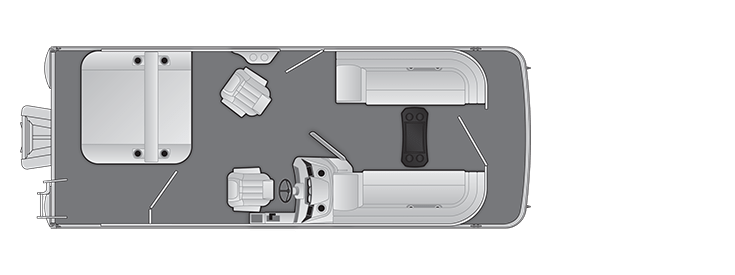 Overhead view of the layout on a Bennington 23 S Swingback (23 SSB).